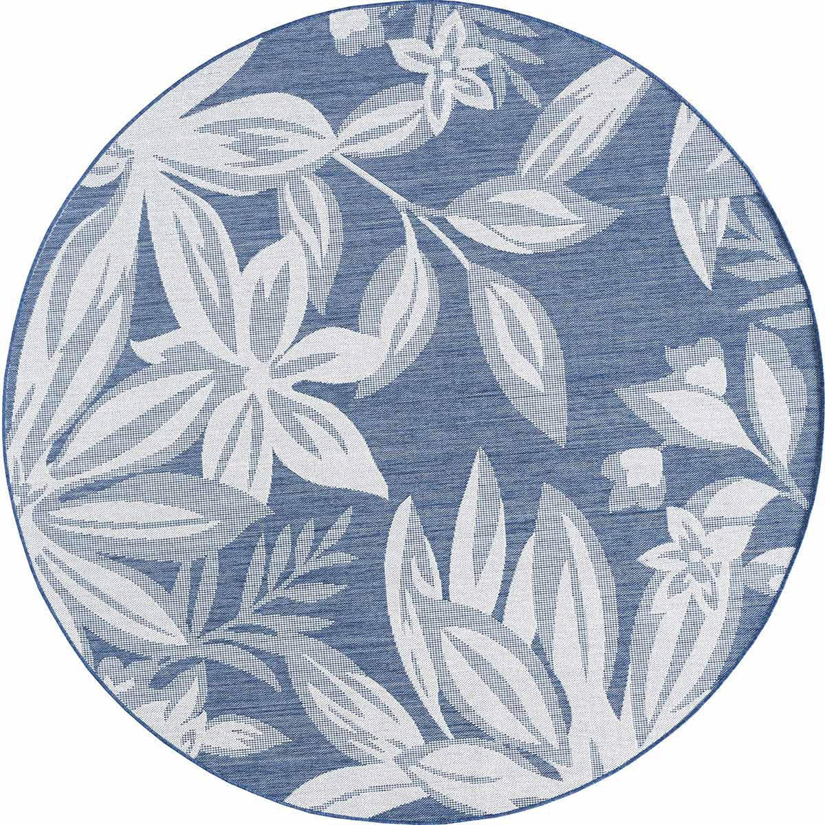 Fiji Flowers Blue Rug - 7 Ft. Round