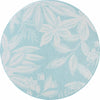Fiji Flowers Aqua Indoor/Outdoor Rug - 5 Ft. Round