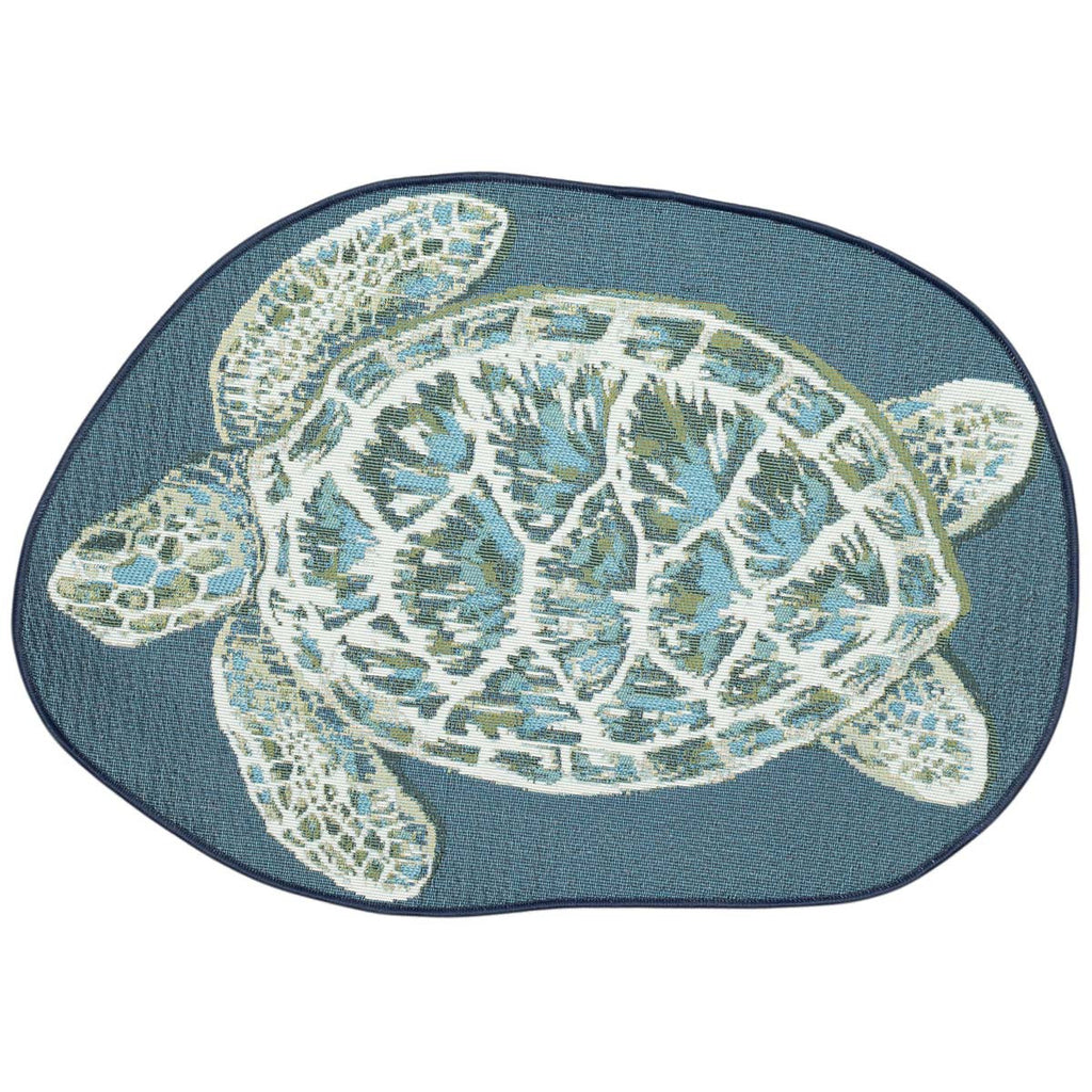 Blue Turtle Shaped Indoor/Outdoor Mat