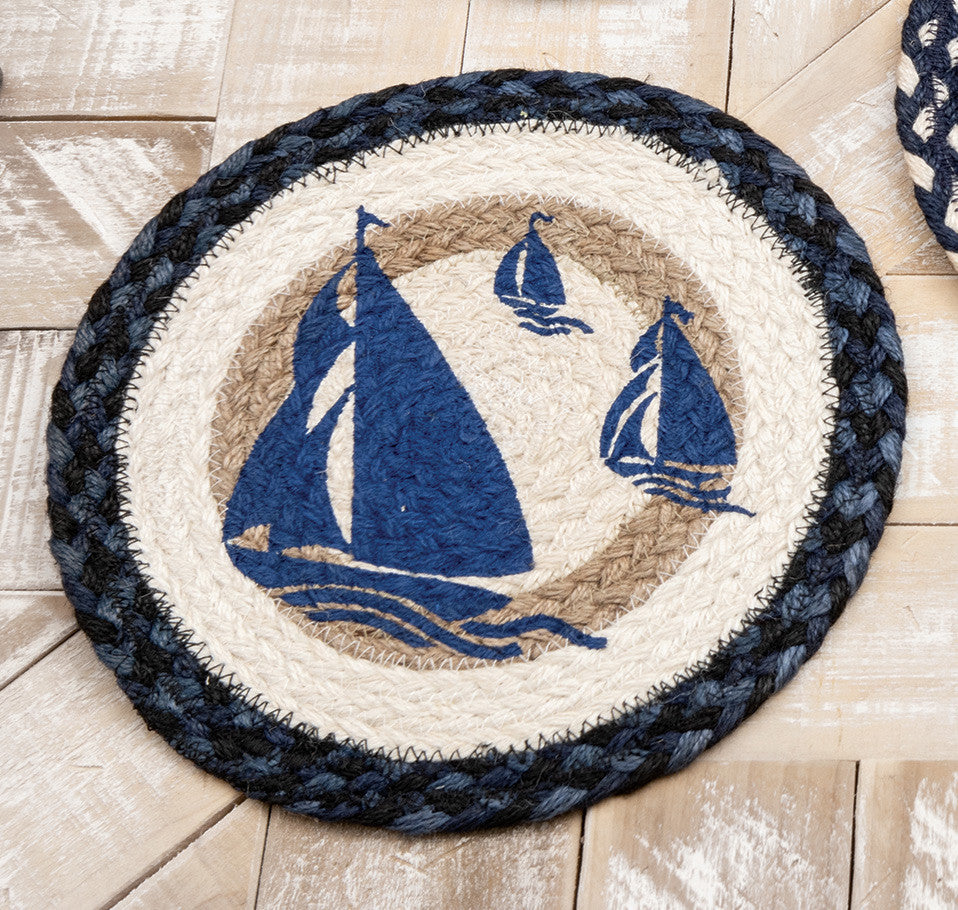 Seven Seas Sailboats Braided Trivet - Set of 3