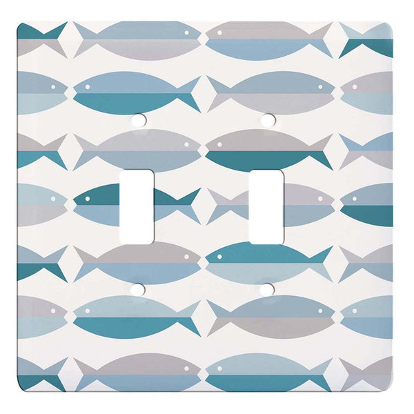 Blue Horizon Fish Double Switch Plate