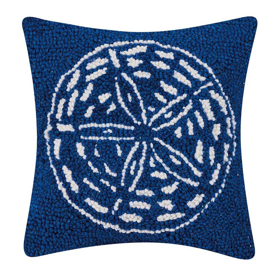 Sandy Sand Dollar Hooked Pillow