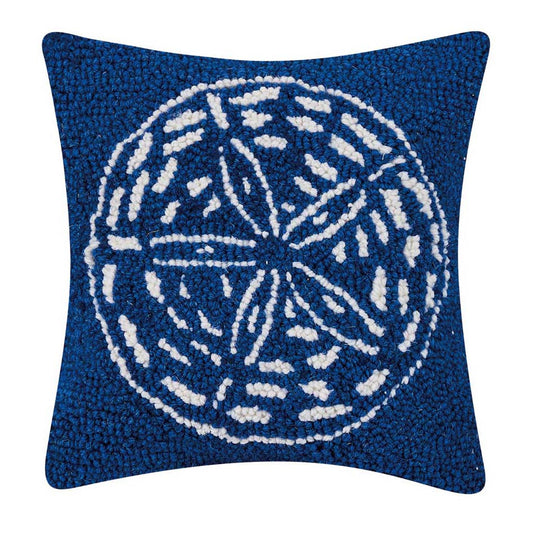 Sandy Sand Dollar Hooked Pillow