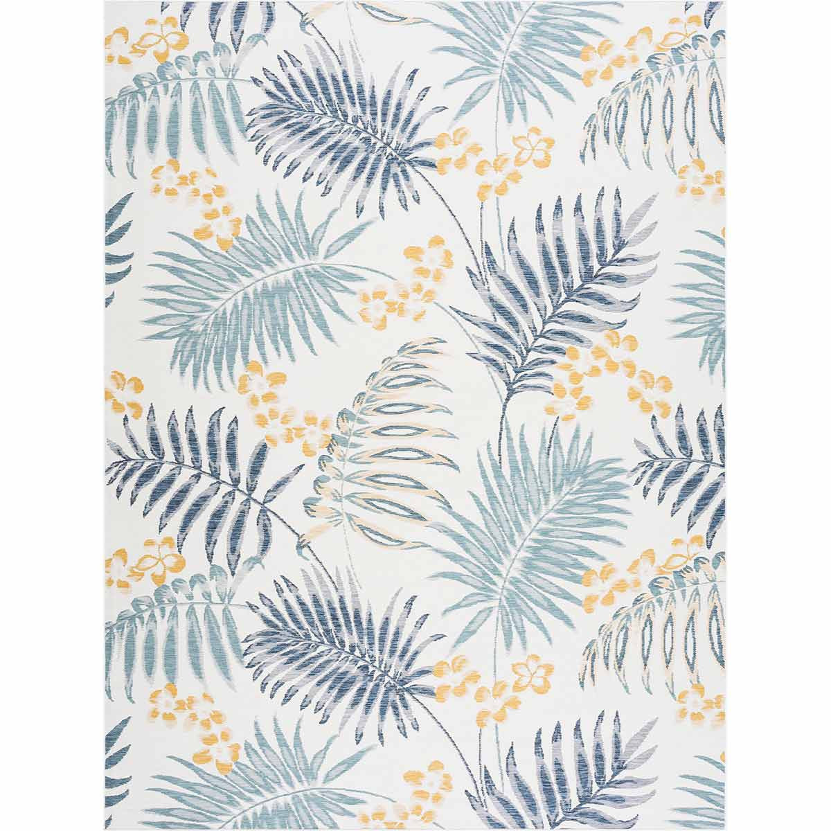 Palm Island Blue & Gold Indoor/Outdoor Rug - 5 x 7 - OUT OF STOCK UNTIL 08/28/2026