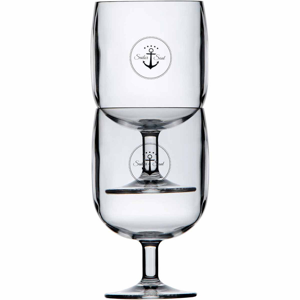 Anchor Cobalt Ecozen Stackable Wine Glasses - Set of 6