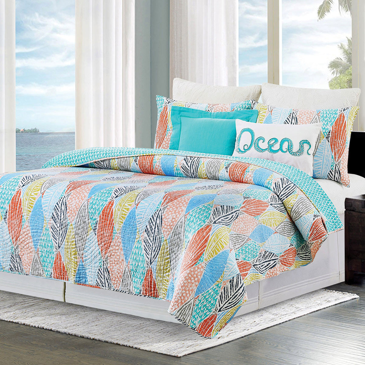 Coastal Colors Quilt Bed Set - Full/Queen
