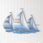 Blue Striped Regatta Metal Wall Art - OUT OF STOCK UNTIL 07/10/2026