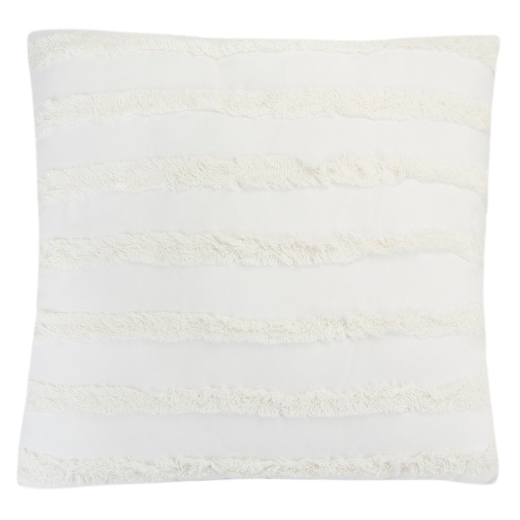 White Bliss Fringed Pillow