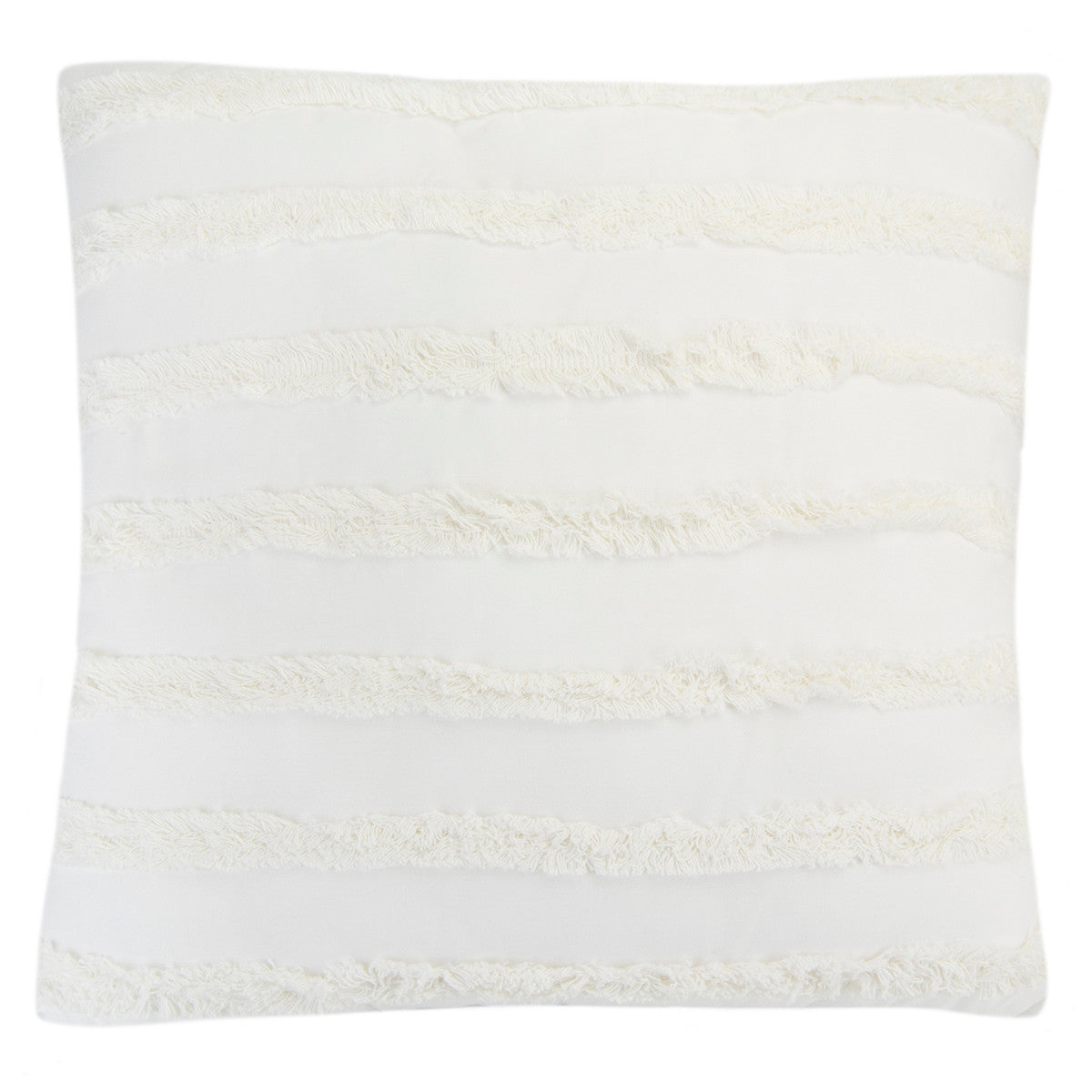 White Bliss Fringed Pillow