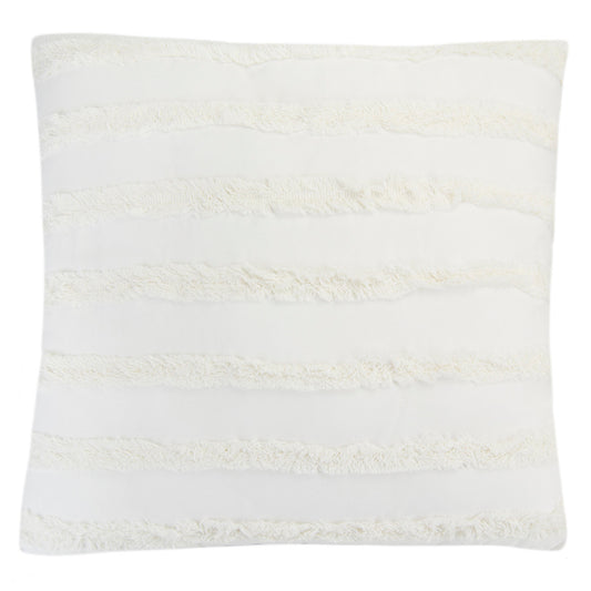 White Bliss Fringed Pillow