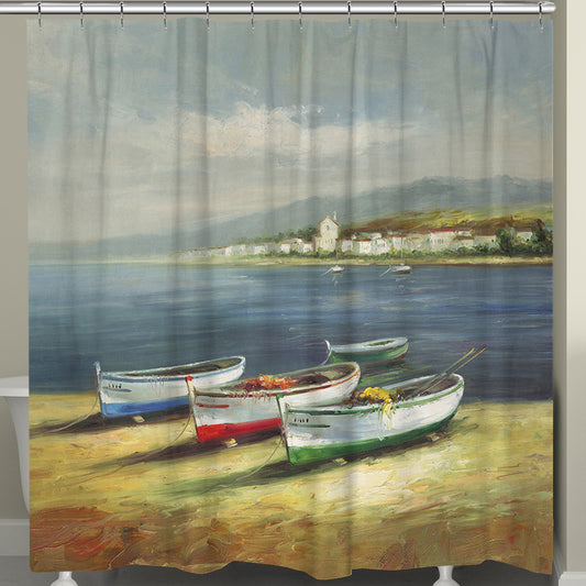 Colorful Boats Shower Curtain