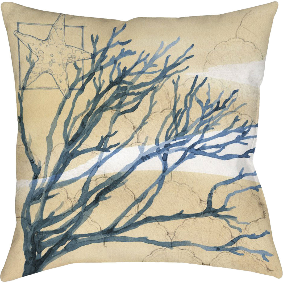 Coral & Starfish Pillow