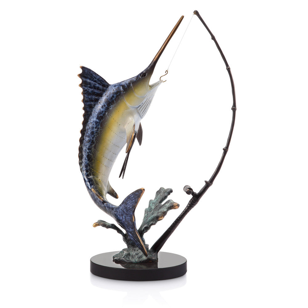 Taking the Bait Marlin Sculpture