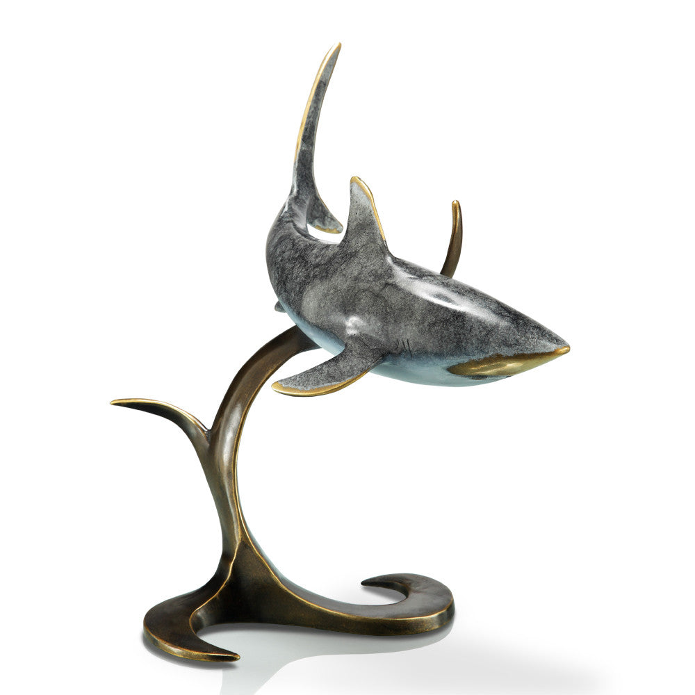 Contemporary Brass Shark Sculpture