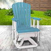 Bayside Adirondack Swivel Glider - Aruba Blue & White - OUT OF STOCK UNTIL 07/08/2026