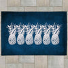 Indigo Pineapples Outdoor Rug - 5 x 7