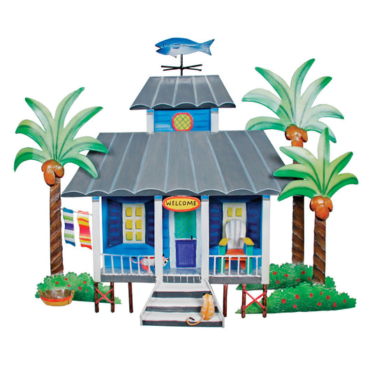 St. Kitts Beach House Metal Wall Art