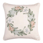 Coastal Carol Wreath Pillow