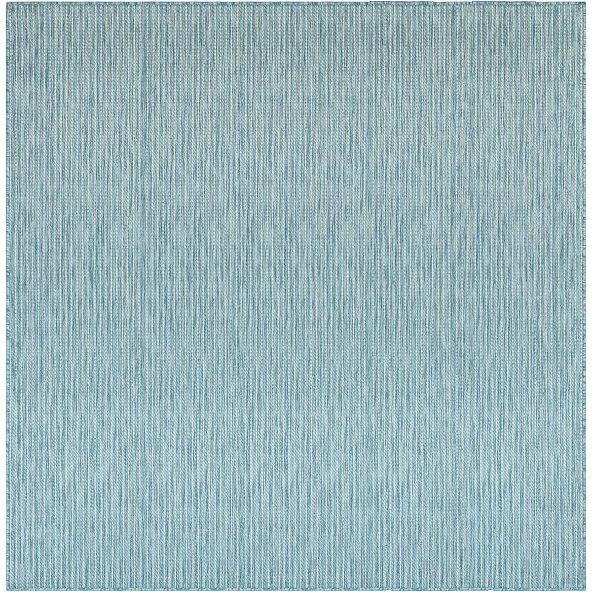 Ocean Surf Aqua Indoor/Outdoor Rug - 8 Ft. Square