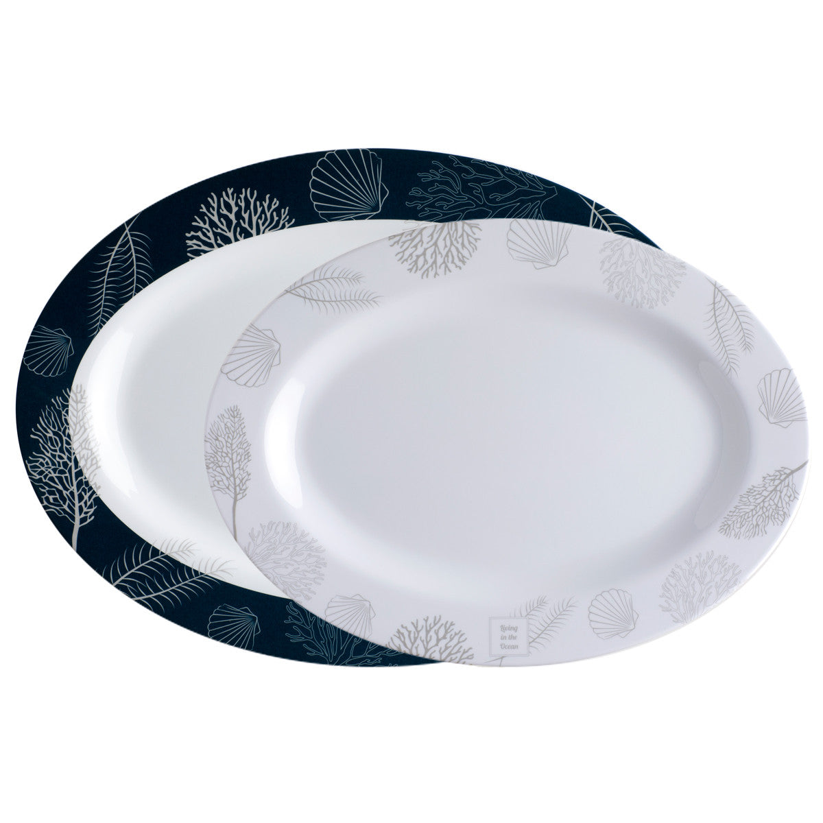 Seascape Oval Serving Platters - Set of 2