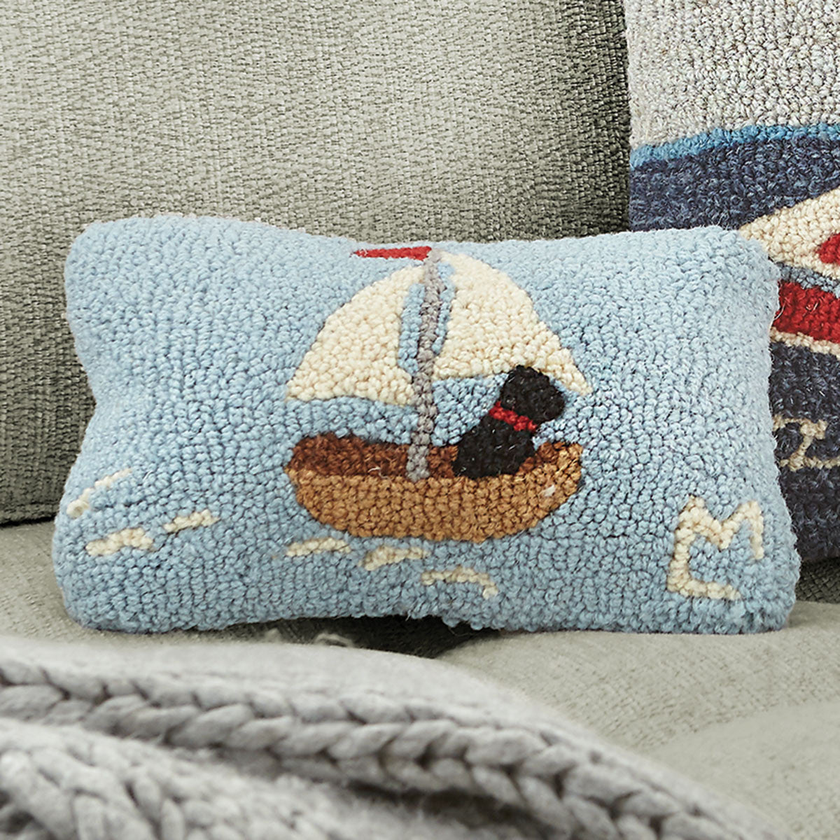 Sailing Lab Hooked Wool Rectangular Pillow - OVERSTOCK