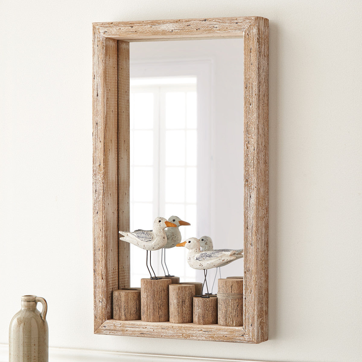 Coastal Seabirds Wooden Wall Mirror - SALE