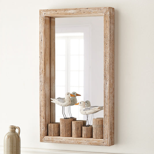 Coastal Seabirds Wooden Wall Mirror - SALE