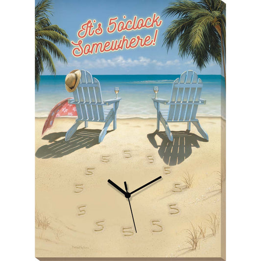 5 O'clock Somewhere Canvas Clock