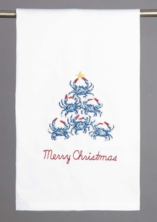 Holiday Crustacean Embroidered Kitchen Towels - Set of 4 - OUT OF STOCK UNTIL 08/27/2026