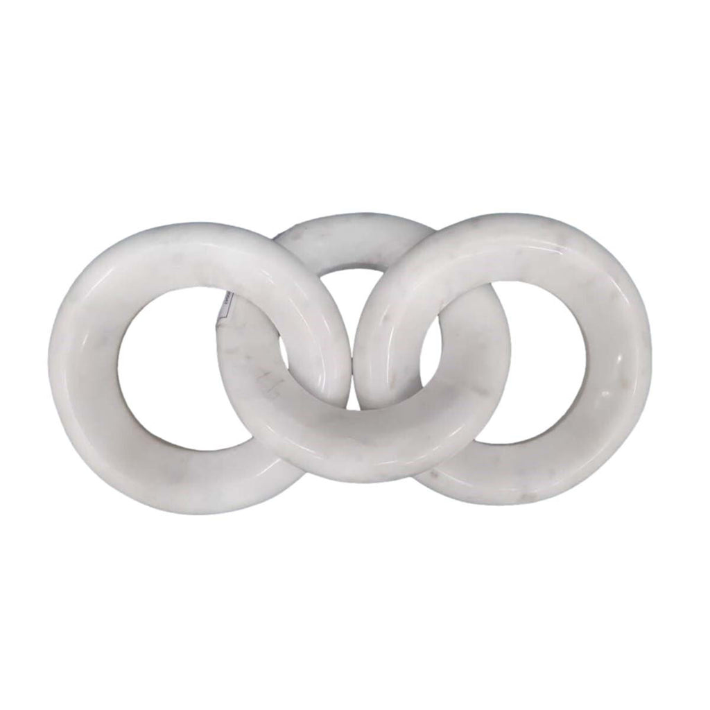 Marble Round Chain Trio - White
