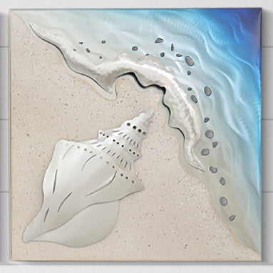 Caribbean Shore Conch Metal Wall Art