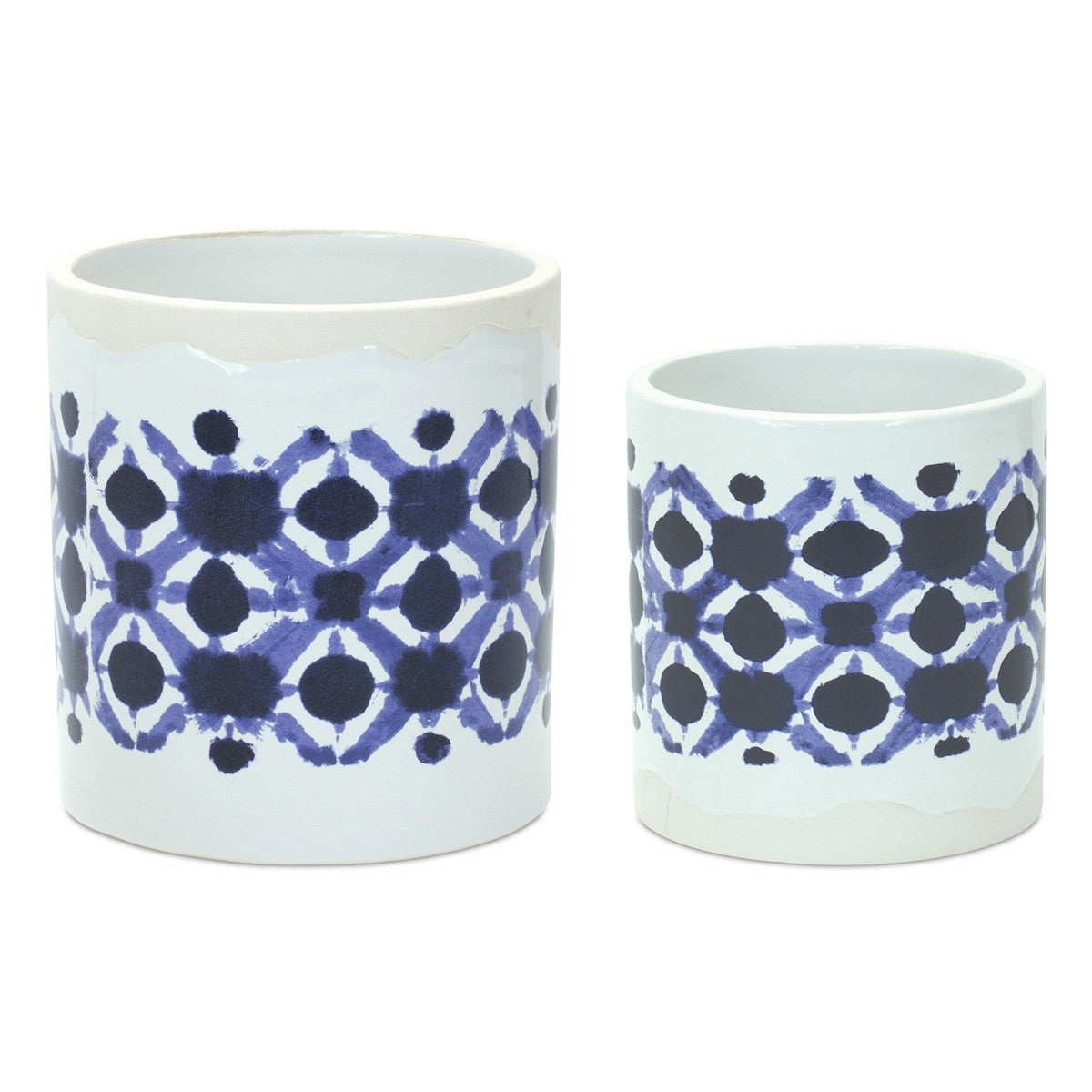 Abstract Blue Pots - Set of 2