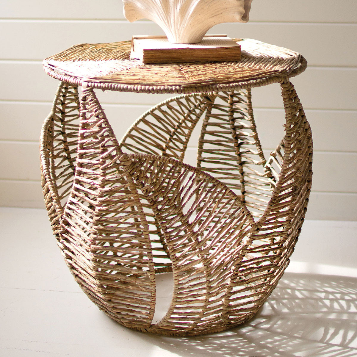 Palm Breeze Seagrass Side Table