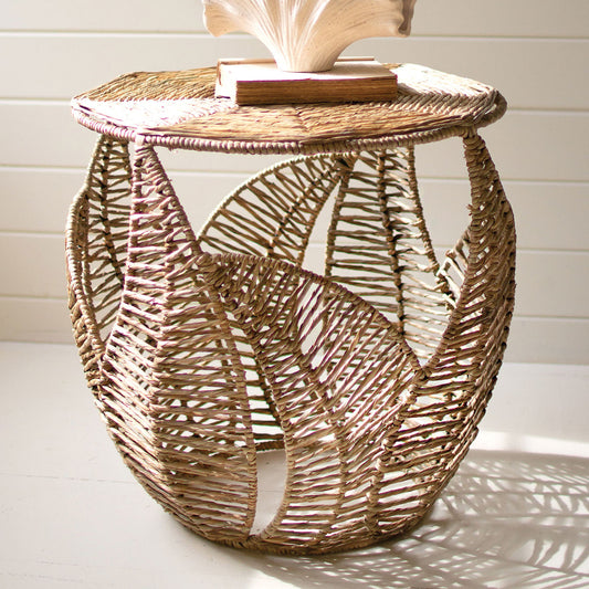 Palm Breeze Seagrass Side Table