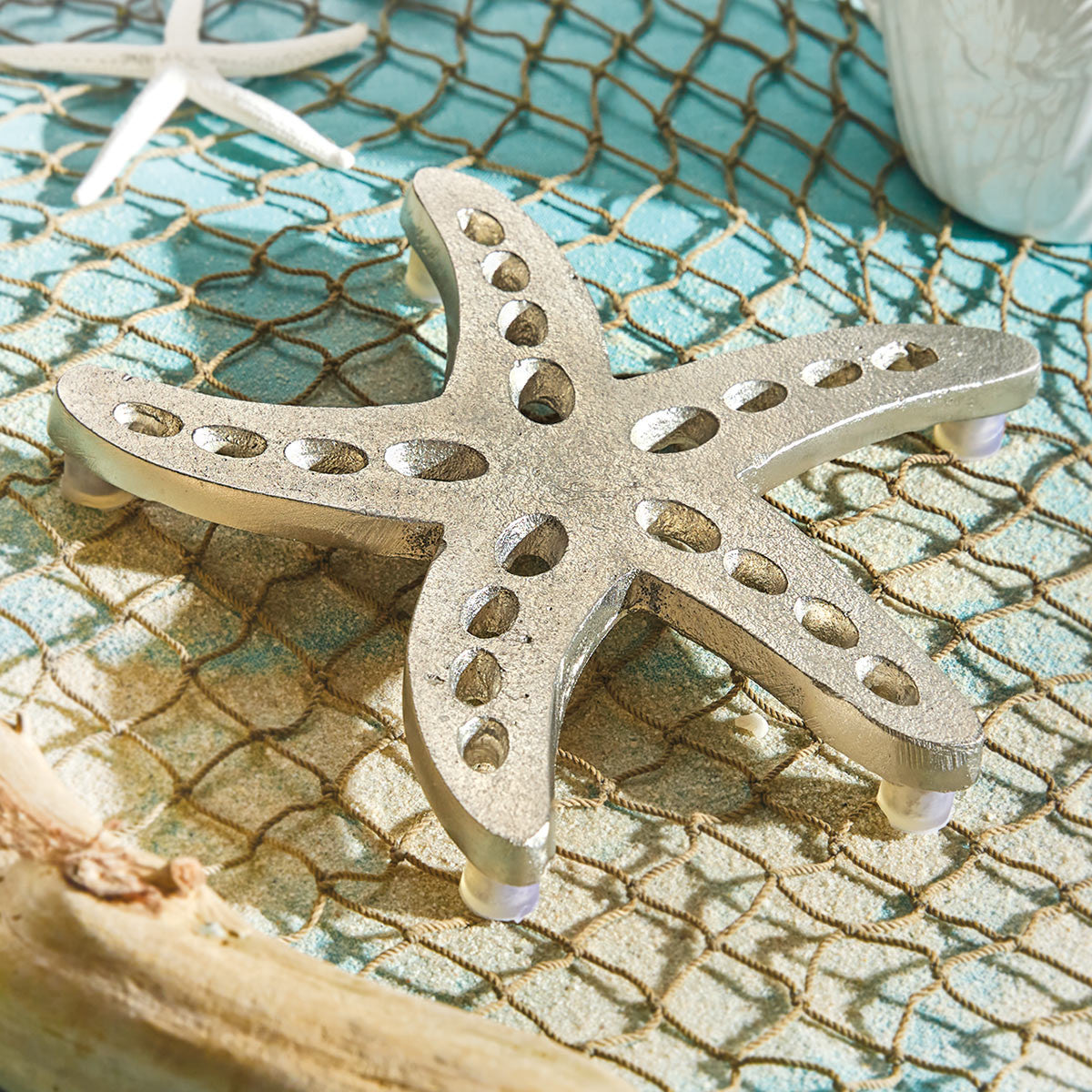 Gold Starfish Metal Trivet