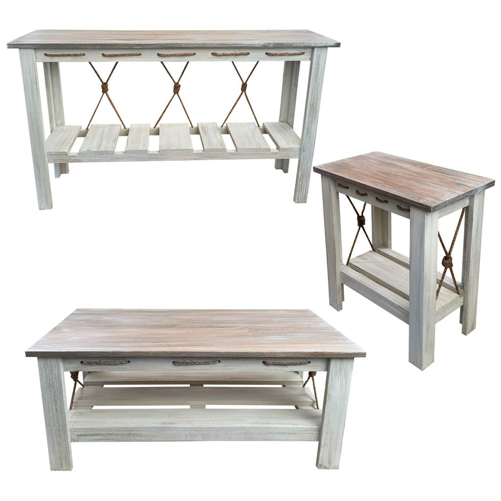 Marina Gray Table Set with Rectangular End Tables (4pcs)