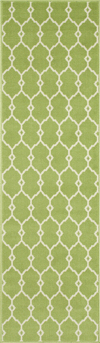 Baja Latticework Green Rug - 2 x 8