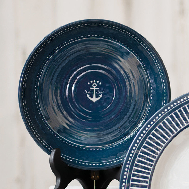 Anchor Cobalt Dessert Plate - Set of 6