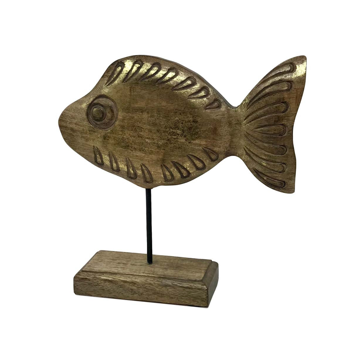 Golden Goldfish Carved Fish