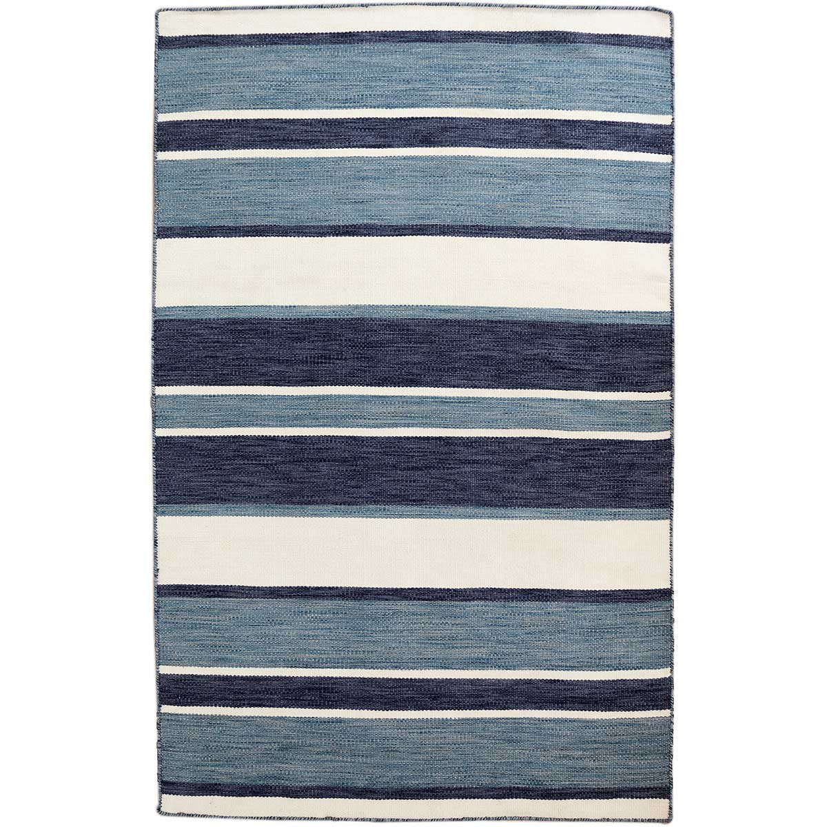 Carlsbad Navy Stripes Indoor/Outdoor Rug - 5 x 8