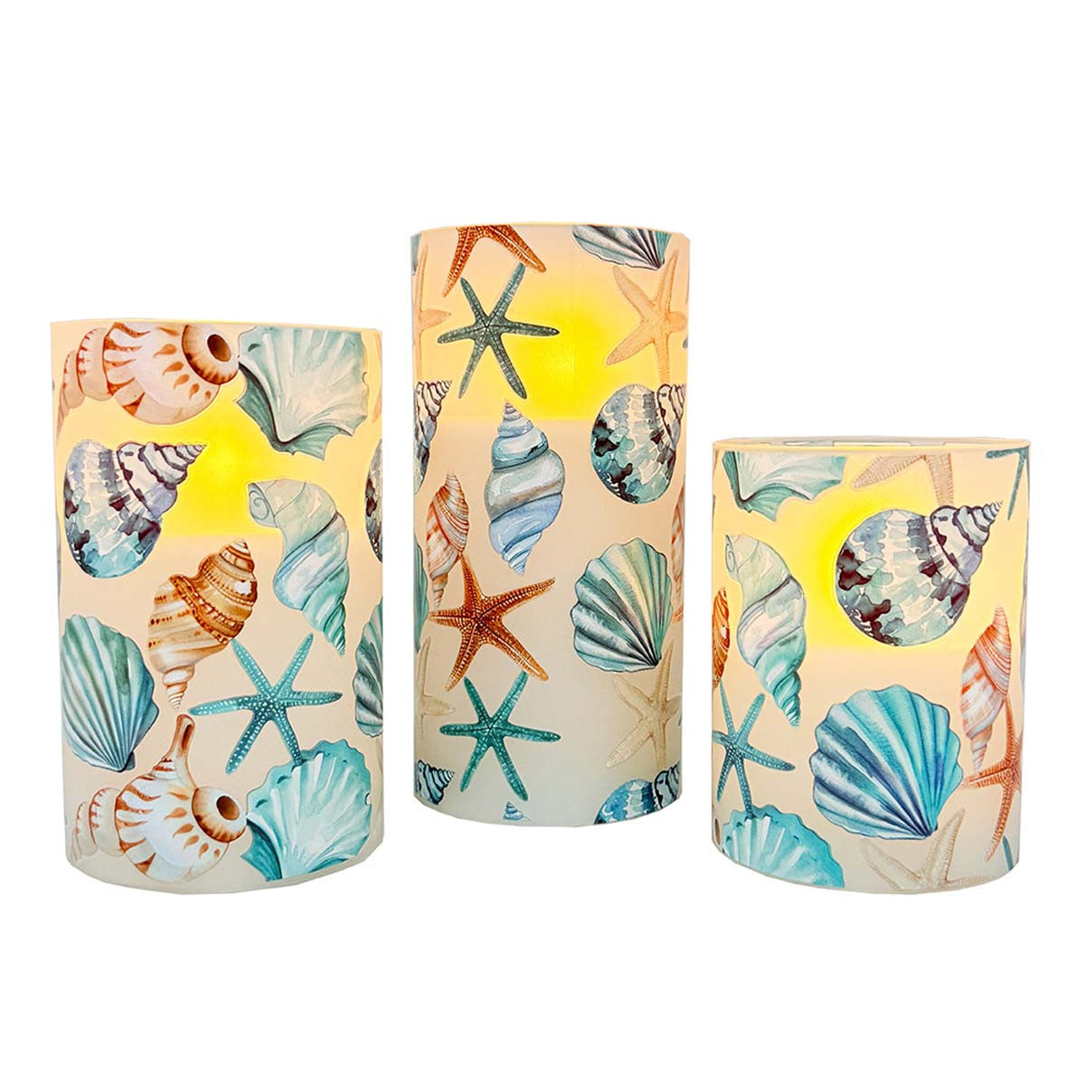 Ocean Vibes LED Candles - Set of 3