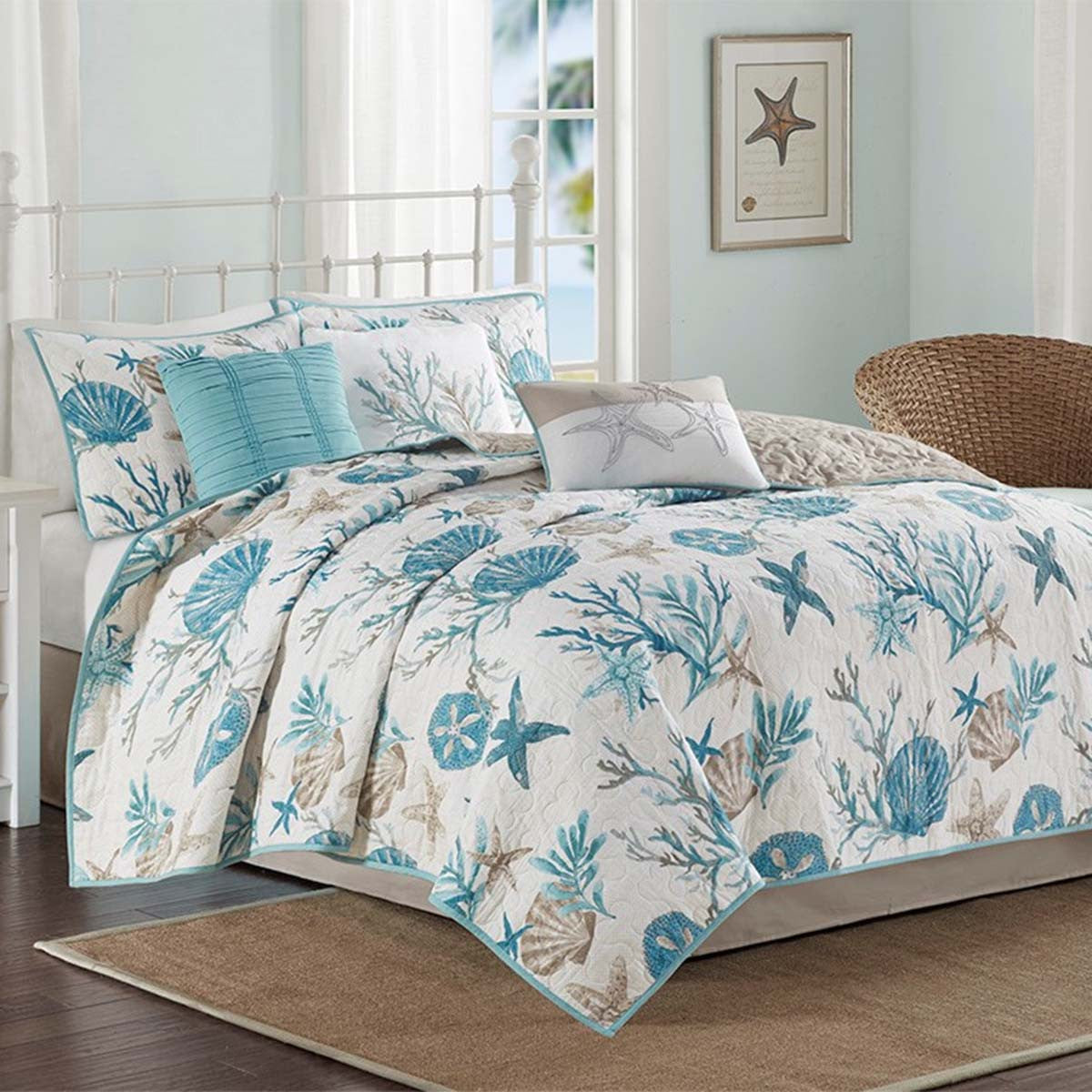 Coralscape Seashell Quilt Set - King/Cal King