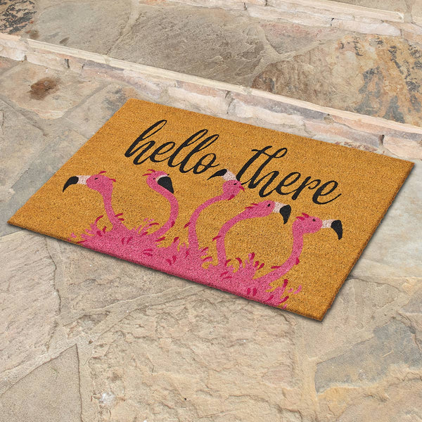 Flamingo Welcome Coir Doormat