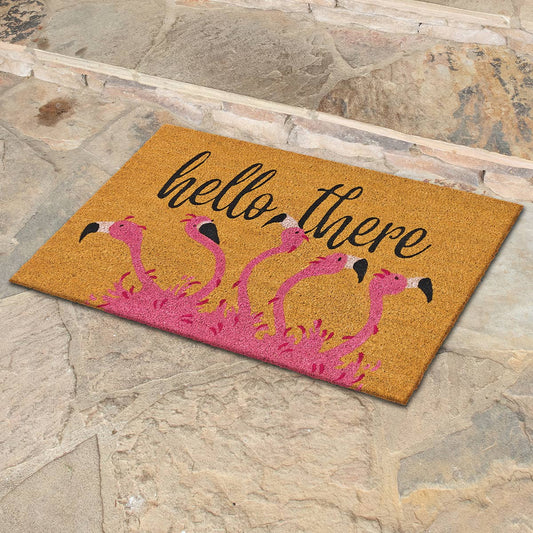 Flamingo Welcome Coir Doormat