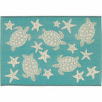 Aqua Turtle Stars Rug - 2 x 3