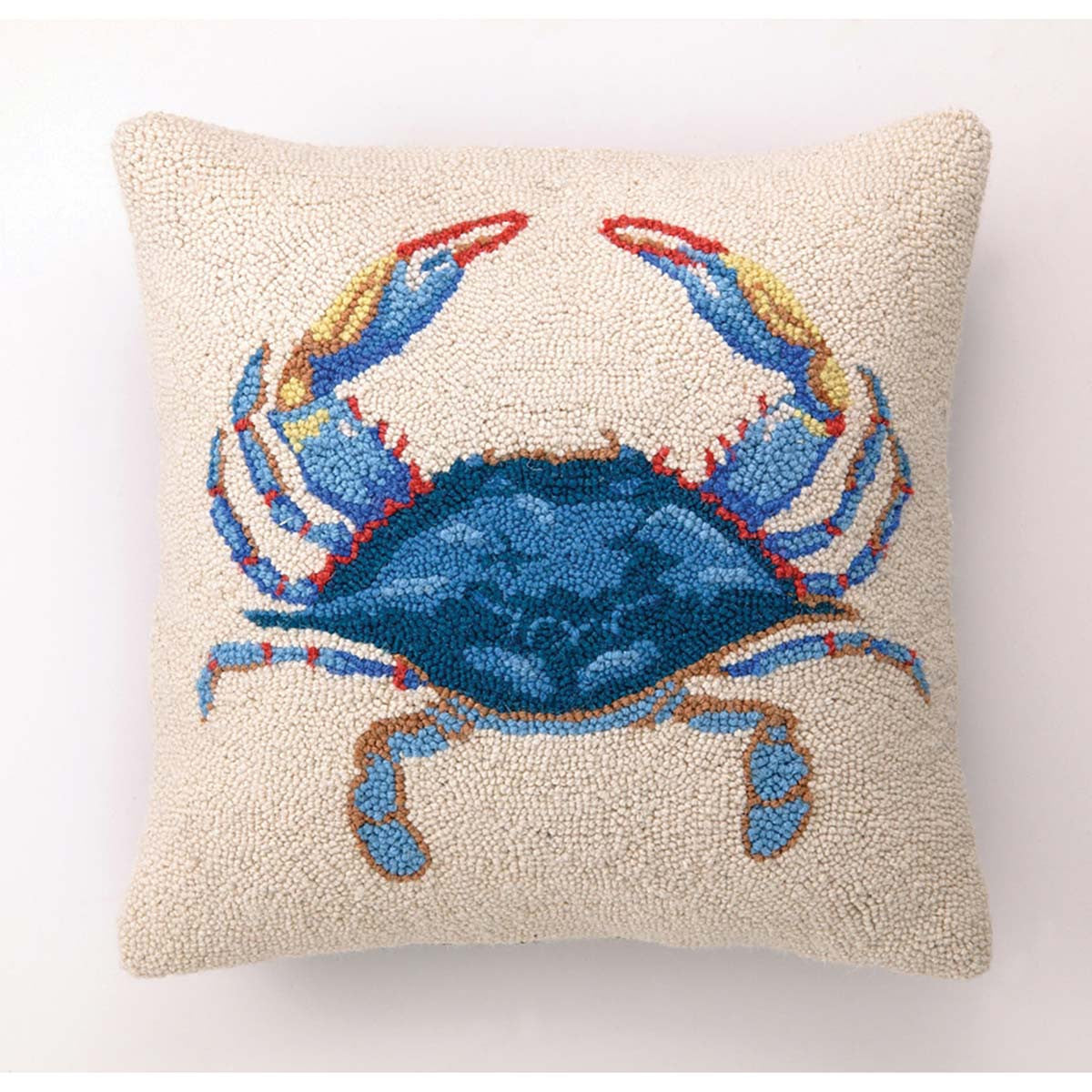Sealife Crab Square Hooked Pillow - OUT OF STOCK UNTIL 08/27/2026