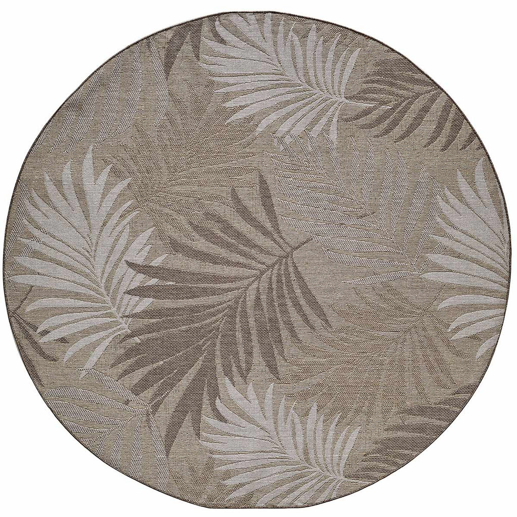 Neutral Fronds Indoor/Outdoor Rug - 8 Ft. Round