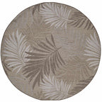 Neutral Fronds Indoor/Outdoor Rug - 8 Ft. Round