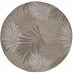 Neutral Fronds Indoor/Outdoor Rug - 8 Ft. Round