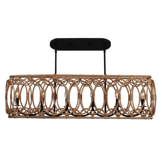 Natural Rattan Island Pendant Light